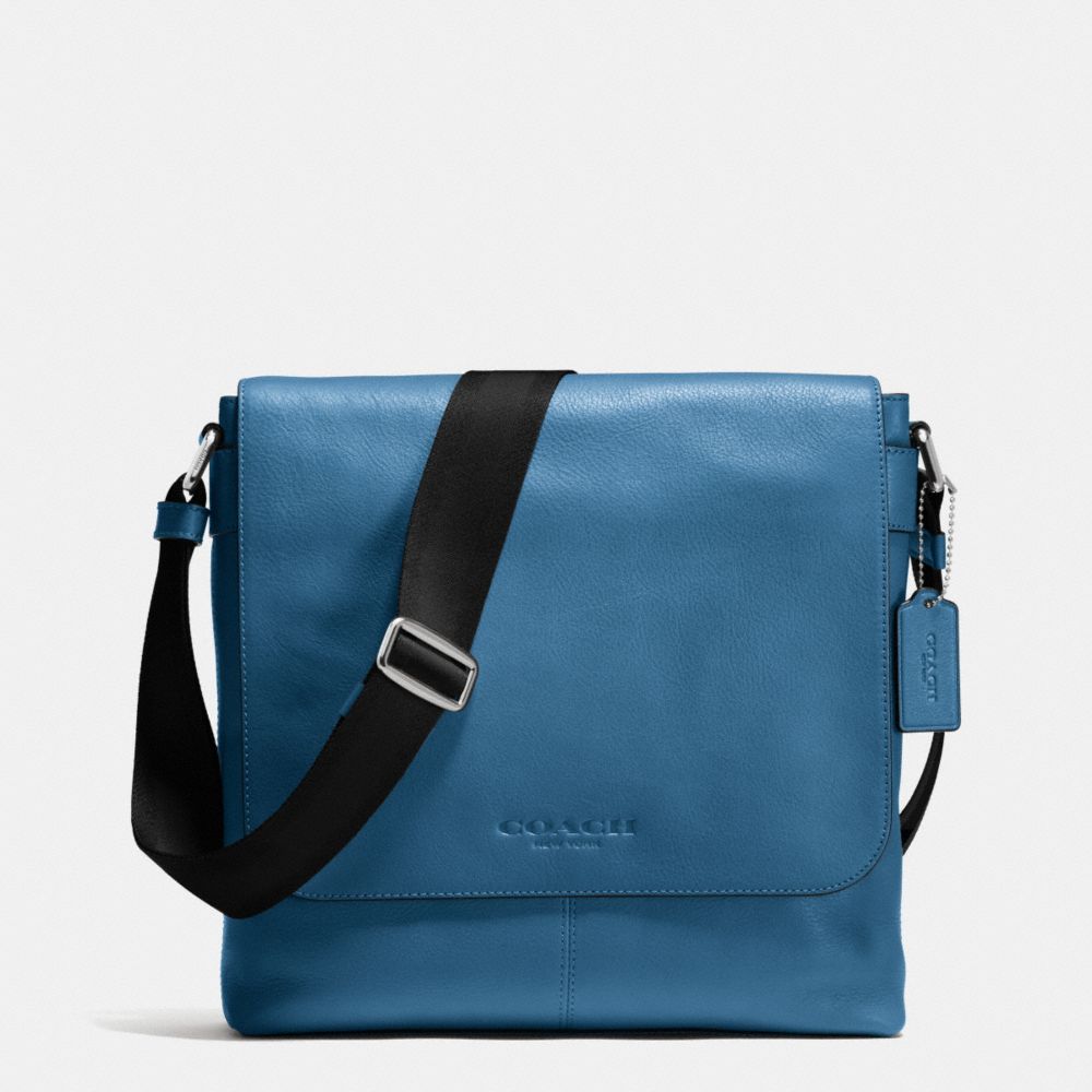 COACH SULLIVAN SMALL MESSENGER IN SPORT CALF LEATHER - SLATE - f72108