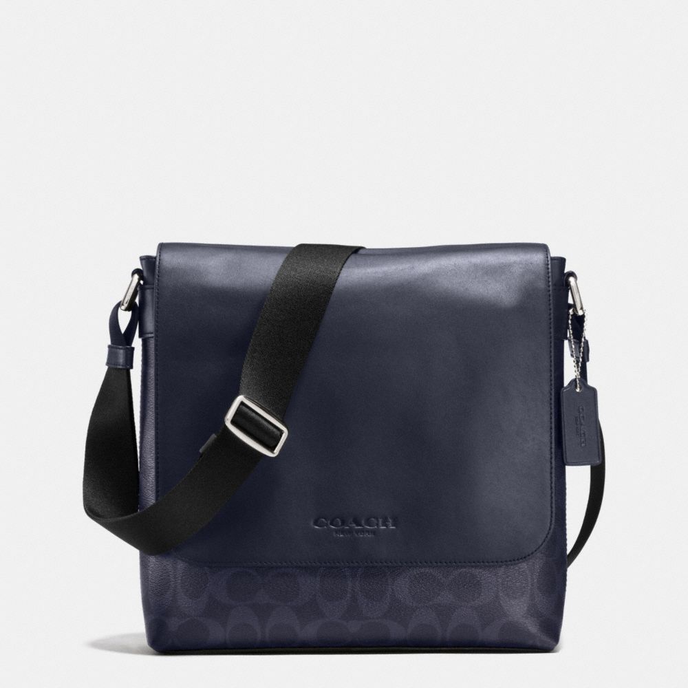 SULLIVAN SMALL MESSENGER IN SIGNATURE - f72109 - DENIM/NAVY