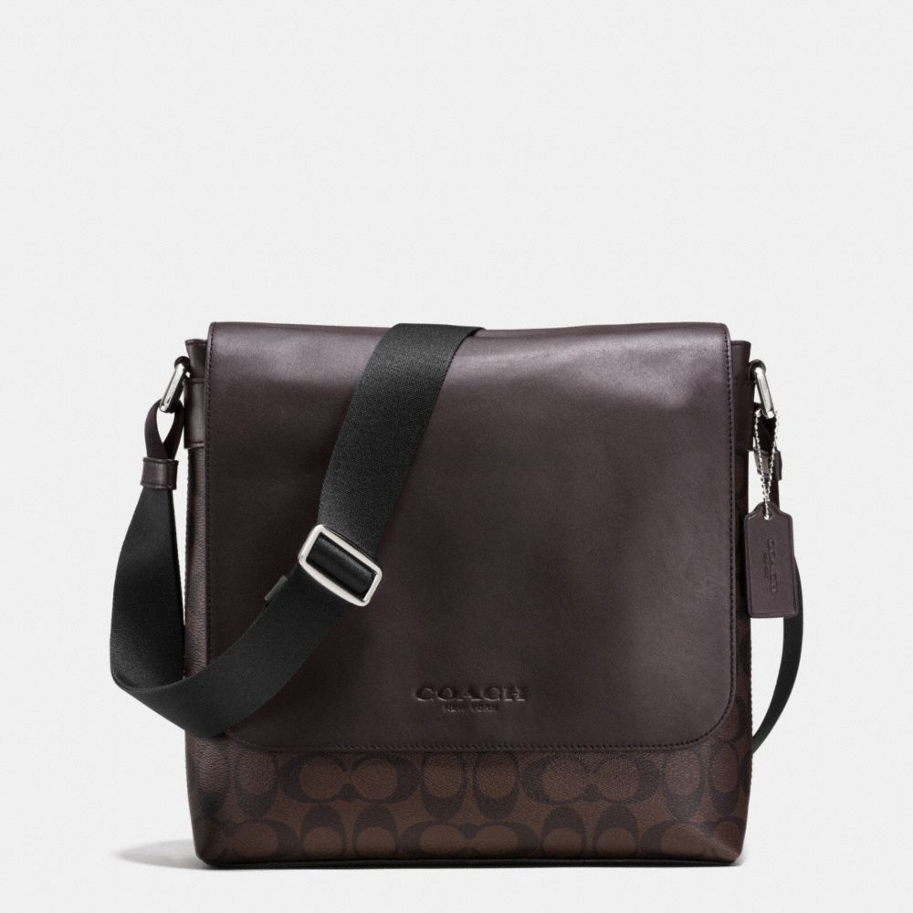 COACH f72109 SULLIVAN SMALL MESSENGER IN SIGNATURE MAHOGANY/BROWN