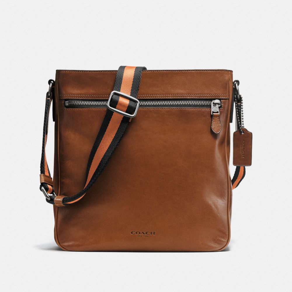 METROPOLITAN CROSSBODY IN SPORT CALF LEATHER - f72121 - DARK SADDLE