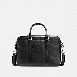 COACH F72230 Perry Slim Brief In Signature Crossgrain Leather BLACK