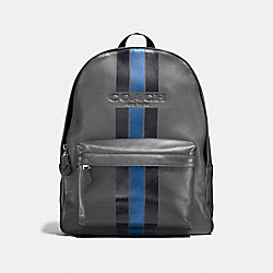 COACH F72237 Charles Backpack In Varsity Leather GRAPHITE/MIDNIGHT NAVY/DENIM