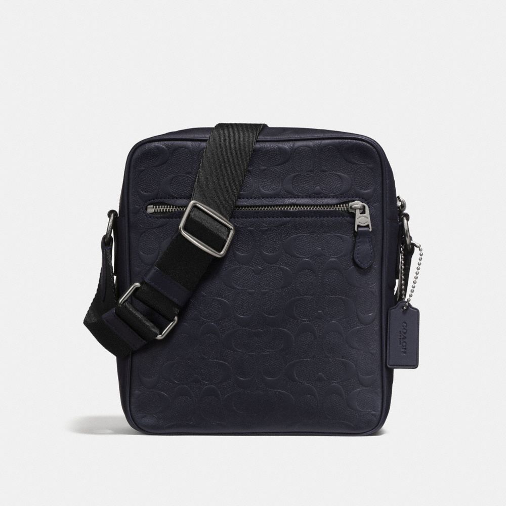 COACH F72277 METROPOLITAN FLIGHT BAG IN SIGNATURE LEATHER MIDNIGHT NAVY/BLACK ANTIQUE NICKEL