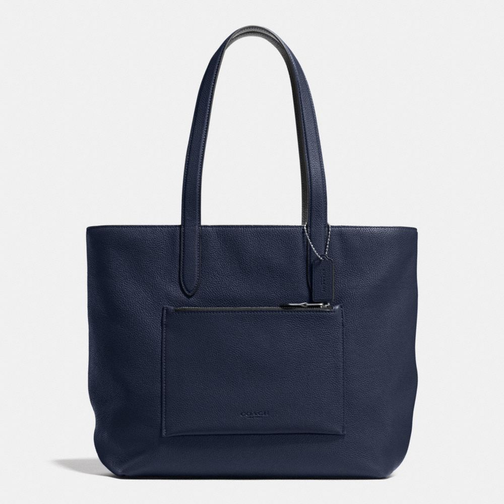 COACH METROPOLITAN SOFT TOTE IN PEBBLE LEATHER - MIDNIGHT NAVY/BLACK/ - f72299