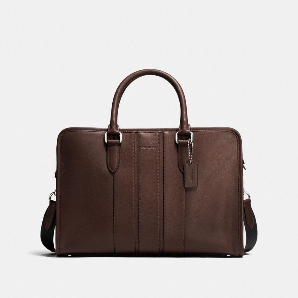 COACH f72309 BOND BRIEF IN SMOOTH LEATHER MAHOGANY