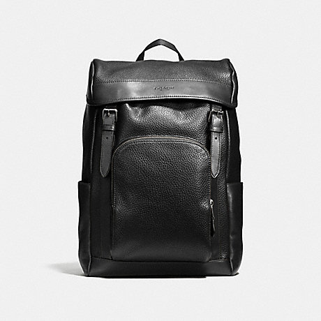 COACH HENRY BACKPACK IN PEBBLE LEATHER - BLACK - f72311