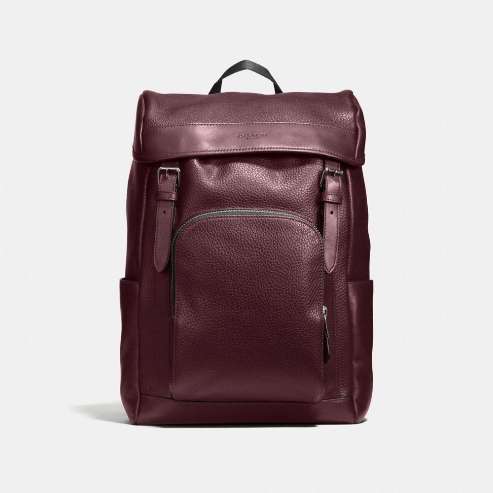 COACH HENRY BACKPACK IN PEBBLE LEATHER - OXBLOOD - f72311