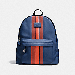 CAMPUS BACKPACK WITH VARSITY STRIPE - F72313 - INDIGO/TERRACOTA/BLACK ANTIQUE NICKEL