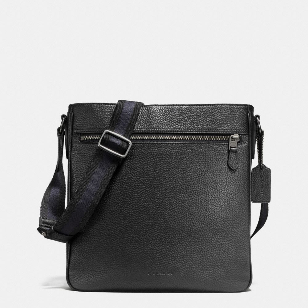 METROPOLITAN CROSSBODY IN PEBBLE LEATHER - f72315 - ANTIQUE NICKEL/BLACK