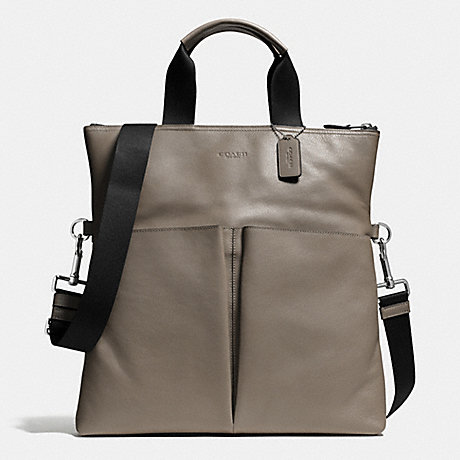 COACH CHARLES FOLDOVER TOTE IN SPORT CALF LEATHER - FOG - f72355