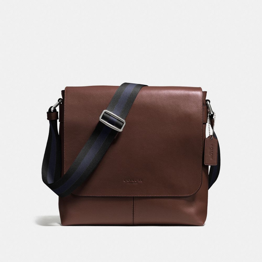 CHARLES SMALL MESSENGER IN SPORT CALF LEATHER - f72362 - MAHOGANY