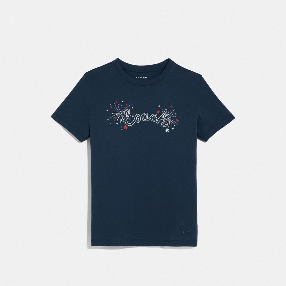 COACH F72432 - COACH FIREWORKS T-SHIRT NAVY