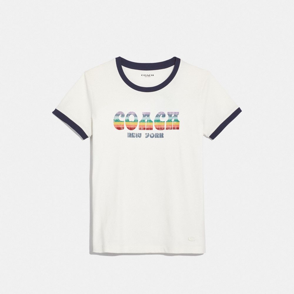 COACH RAINBOW T-SHIRT - WHITE - COACH F72435