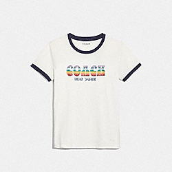 COACH F72435 Coach Rainbow T-shirt WHITE