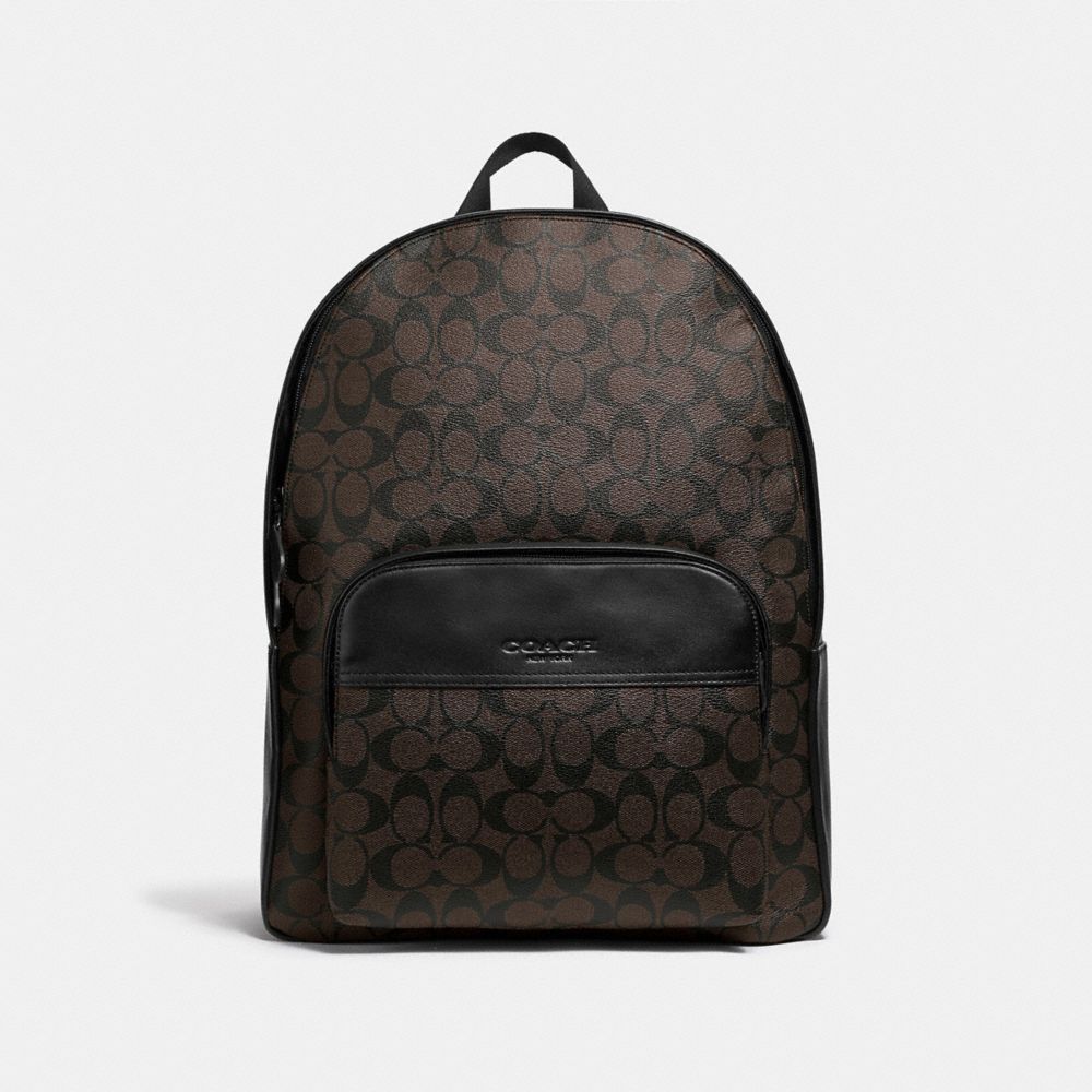 HOUSTON BACKPACK IN SIGNATURE CANVAS - MAHOGANY/BLACK/BLACK ANTIQUE NICKEL - COACH F72483