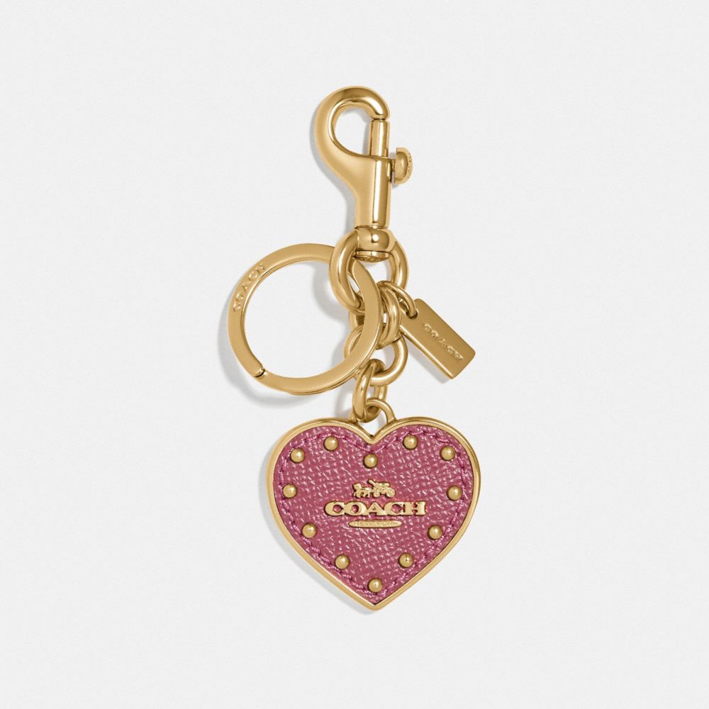 COACH F72485 - COACH HEART BAG CHARM ROGUE/GOLD