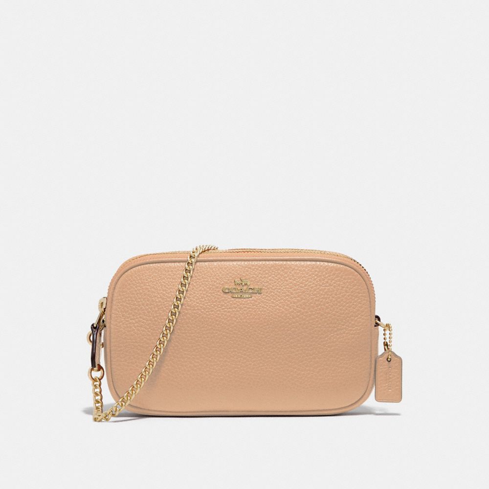 COACH F72490 Crossbody Pouch BEECHWOOD/IMITATION GOLD