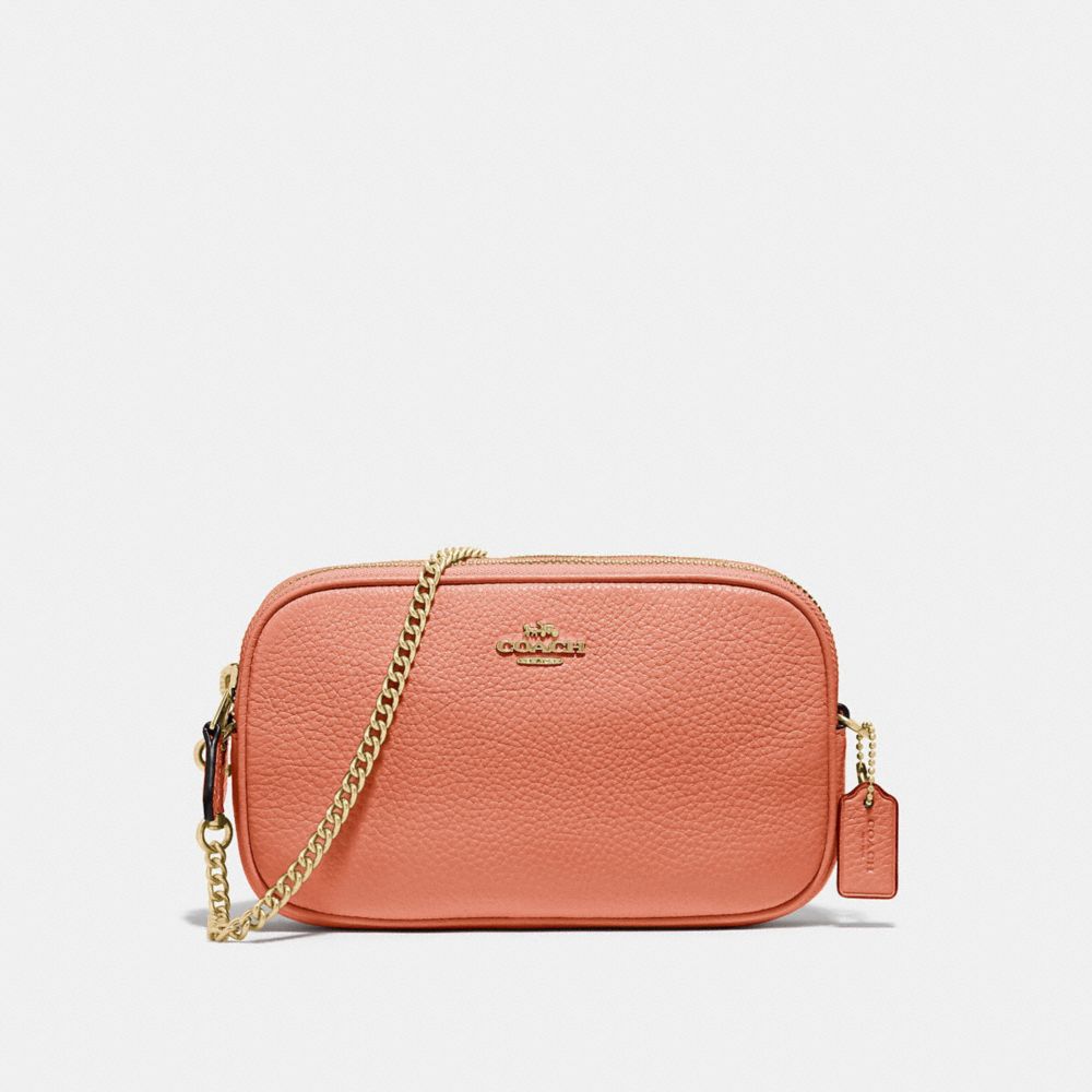 COACH F72490 CROSSBODY POUCH LIGHT CORAL/GOLD