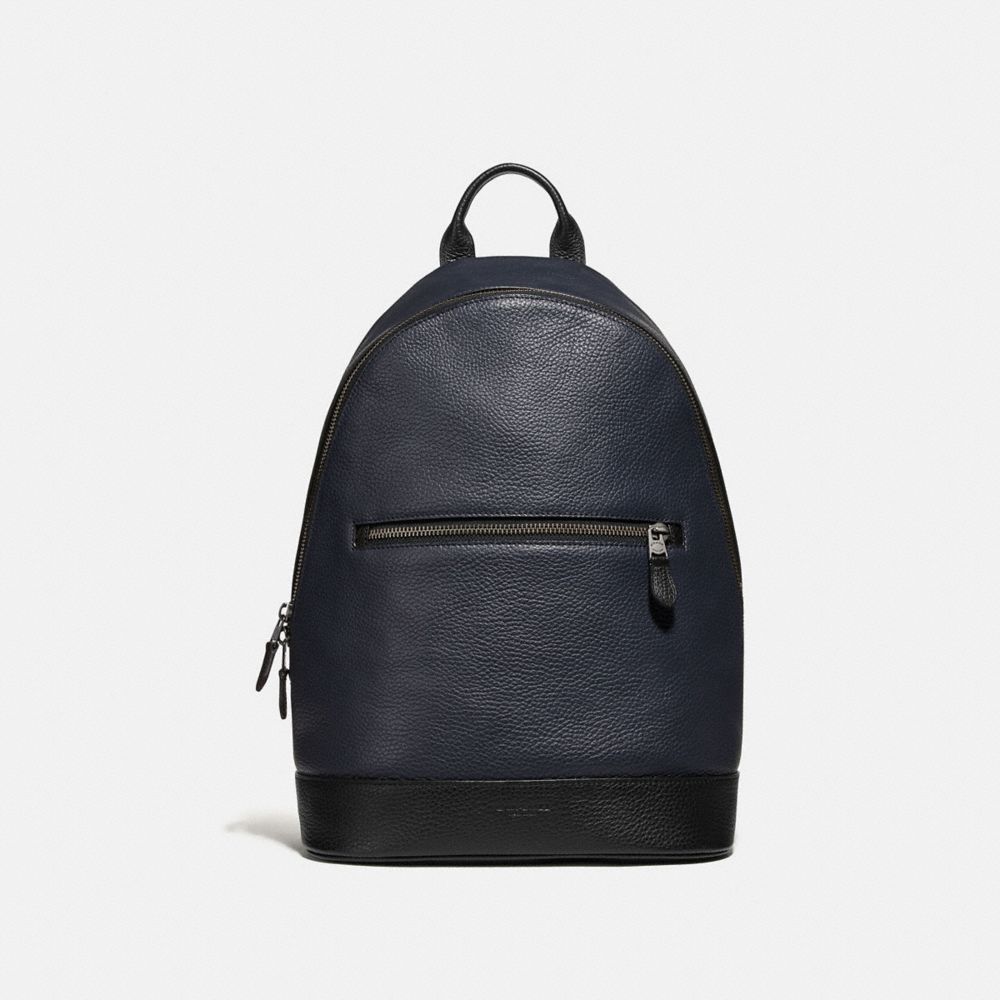 COACH WEST SLIM BACKPACK - MIDNIGHT NAVY/BLACK ANTIQUE NICKEL - F72510