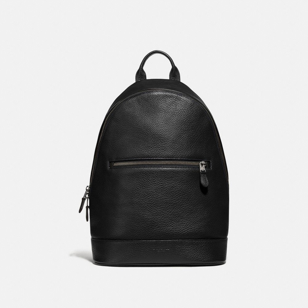 WEST SLIM BACKPACK - F72510 - BLACK/BLACK ANTIQUE NICKEL