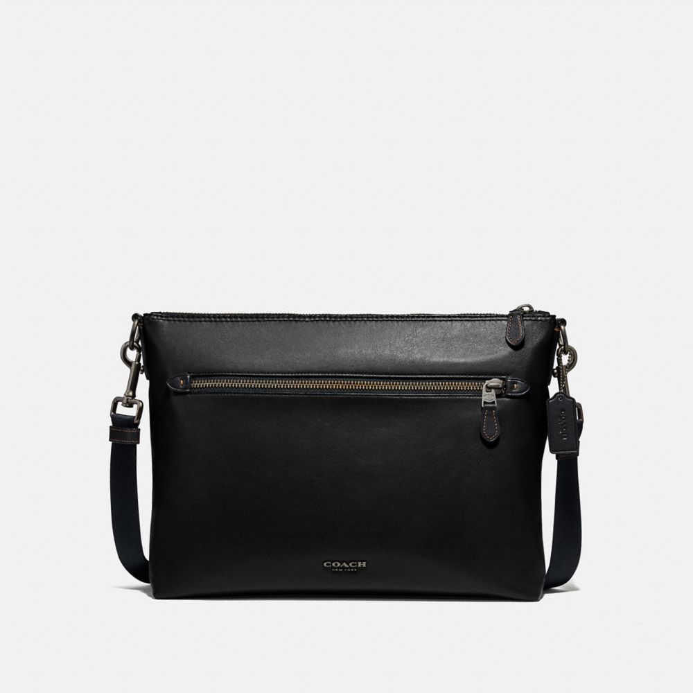 COACH F72511 GRAHAM SOFT MESSENGER BLACK/BLACK ANTIQUE NICKEL