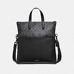 GRAHAM FOLDOVER TOTE IN SIGNATURE CANVAS - CHARCOAL/BLACK/BLACK ANTIQUE NICKEL - COACH F72528