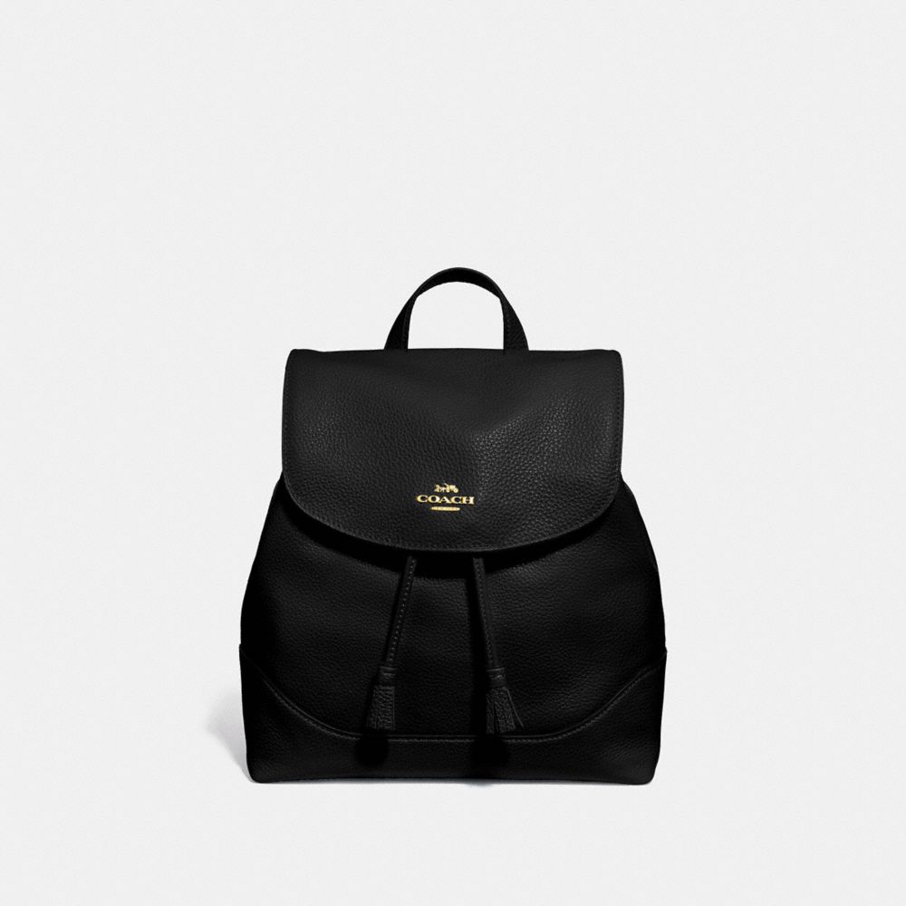 COACH ELLE BACKPACK - BLACK/IMITATION GOLD - F72645