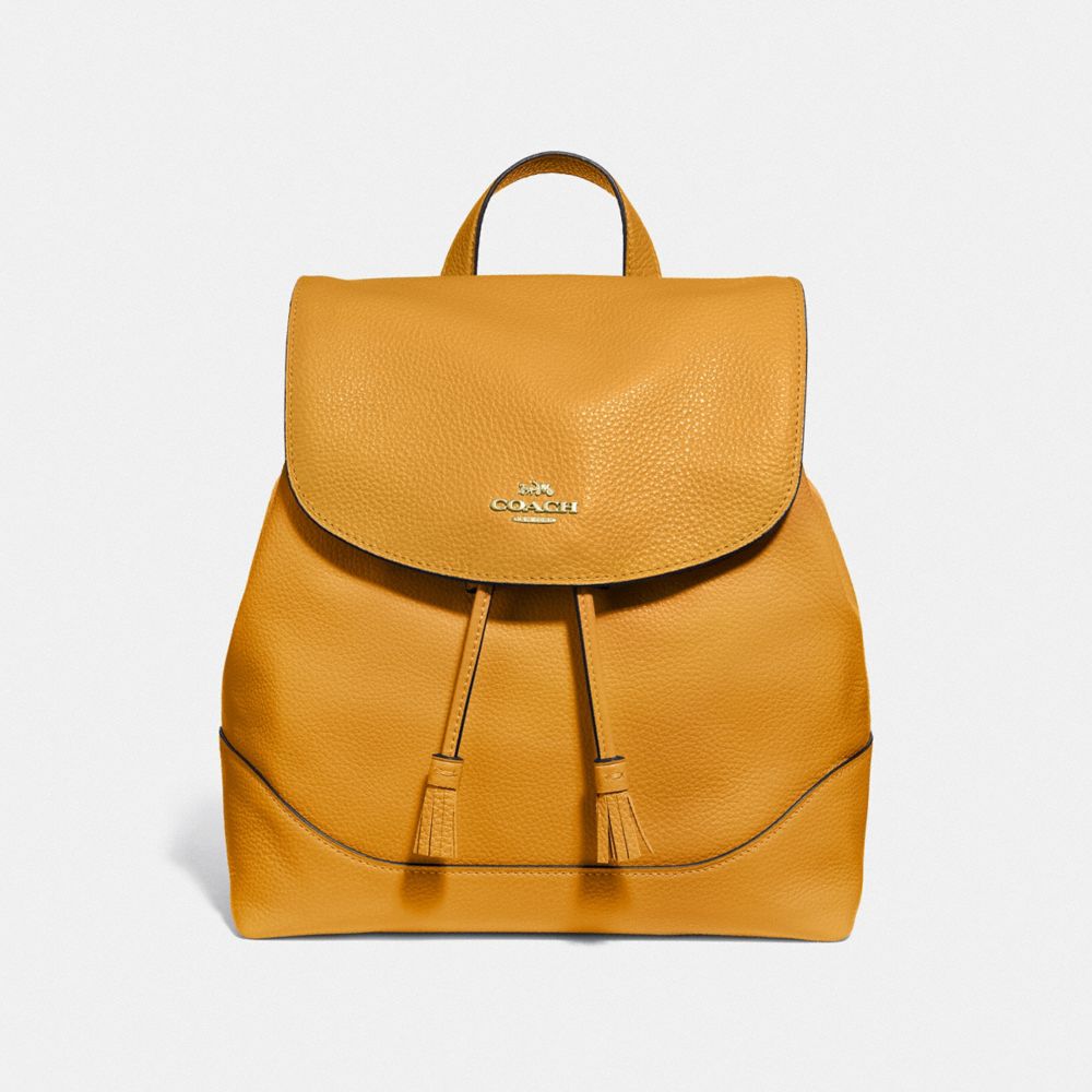 COACH F72645 Elle Backpack MUSTARD YELLOW/GOLD