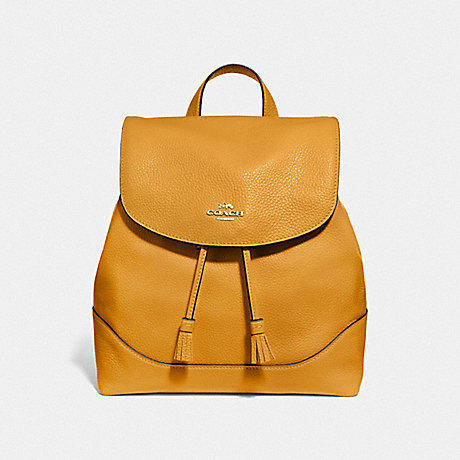 COACH F72645 ELLE BACKPACK MUSTARD YELLOW/GOLD