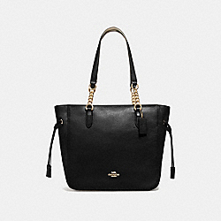 ELLE CHAIN TOTE - F72650 - BLACK/IMITATION GOLD