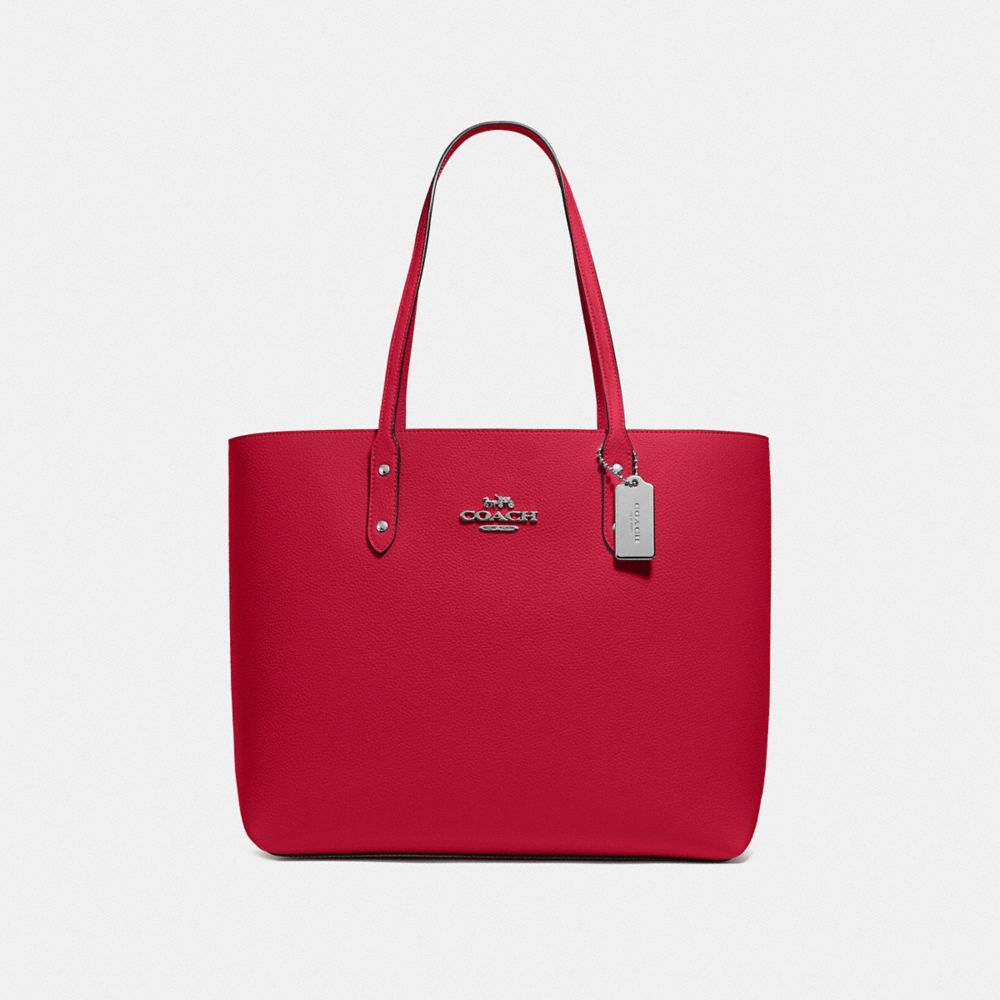 TOWN TOTE - F72673 - BRIGHT CARDINAL/SILVER