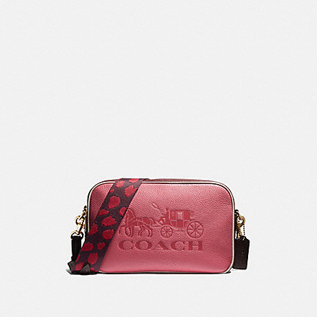 COACH F72704 JES CROSSBODY IN COLORBLOCK PINK RUBY/GOLD