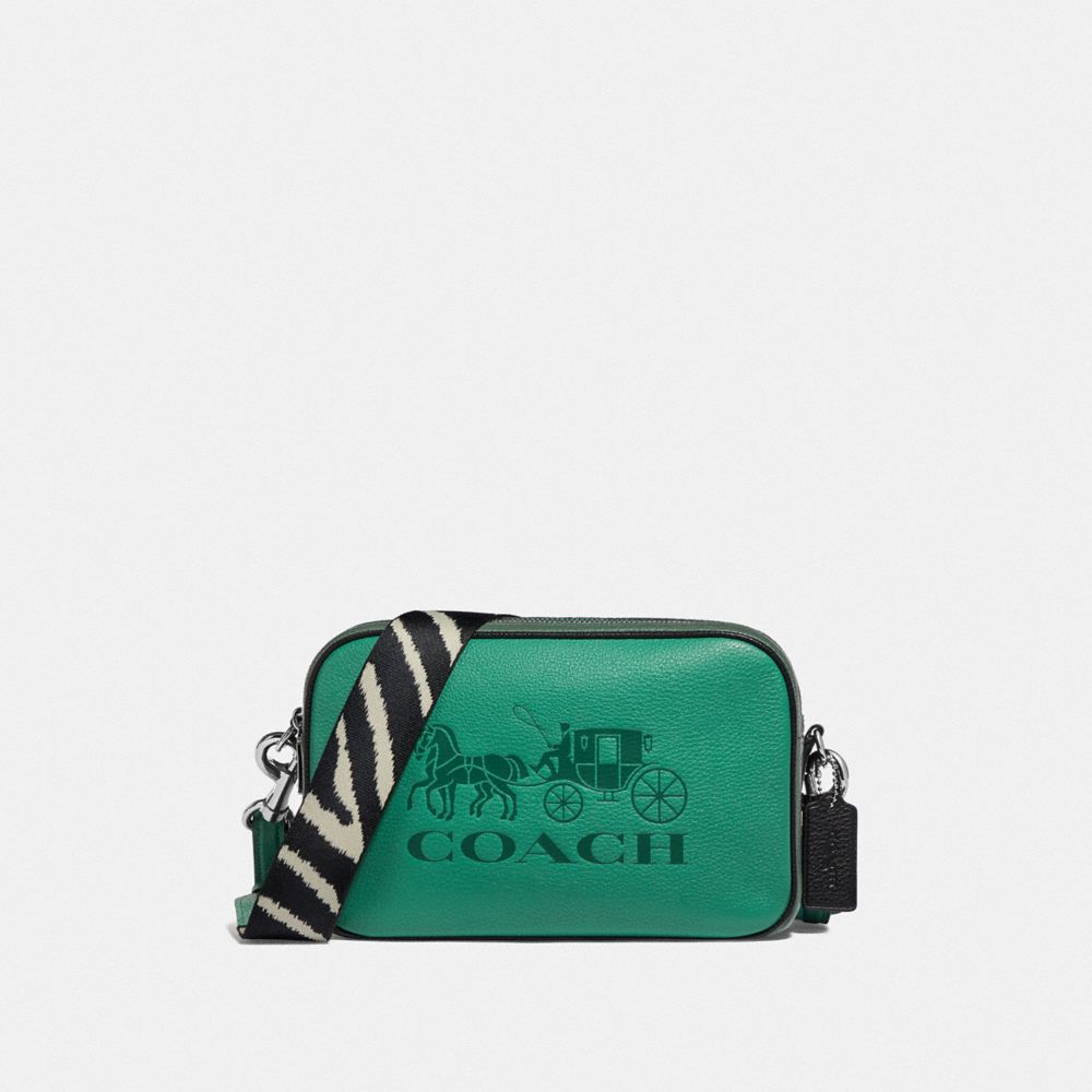 COACH F72704 JES CROSSBODY IN COLORBLOCK GREEN/SILVER