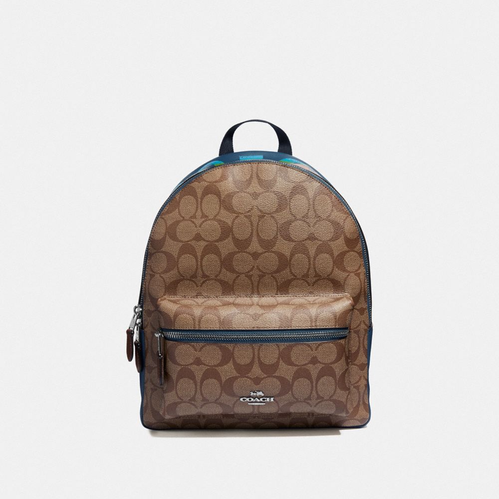 coach medium charlie backpack in signature canvas