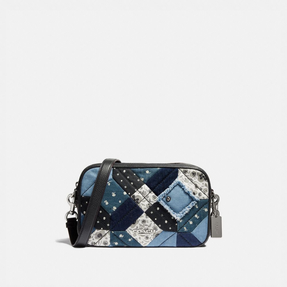 JES CROSSBODY WITH AMERICANA PATCHWORK - F72761 - SILVER/DENIM/MULTI