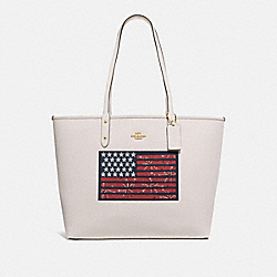 COACH F72773 - REVERSIBLE CITY TOTE WITH AMERICANA FLAG MOTIF GOLD/CHALK MULTI/DENIM