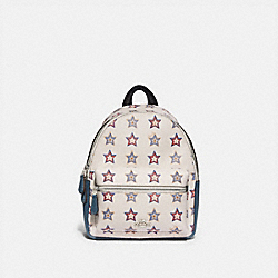 COACH MINI CHARLIE BACKPACK WITH WESTERN STAR PRINT - SILVER/CHALK MULTI - F72775