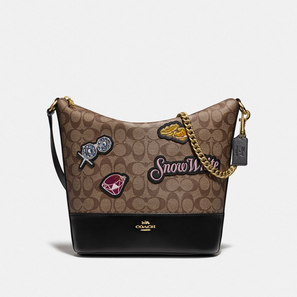 DISNEY X COACH PAXTON DUFFLE IN SIGNATURE CANVAS WITH SNOW WHITE - KHAKI/MULTI/GOLD - COACH F72826