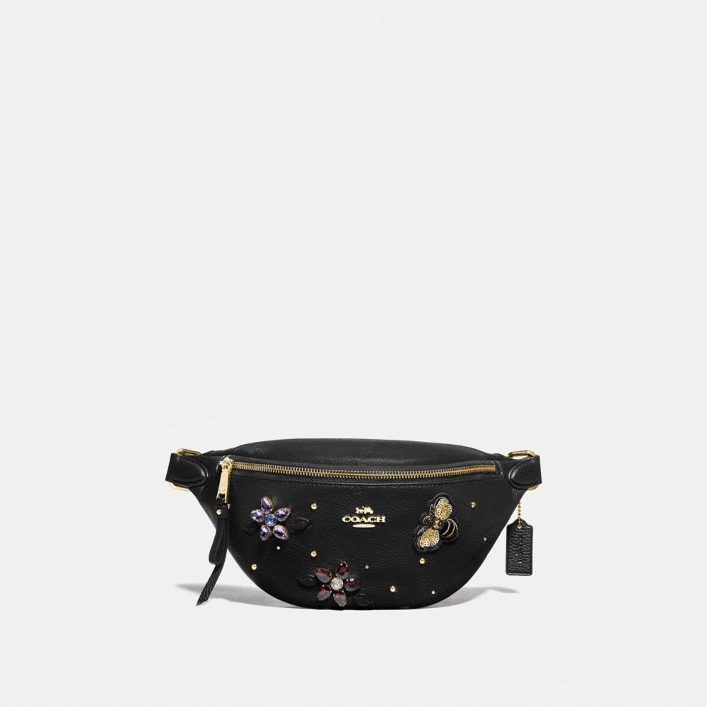 COACH F72831 Belt Bag With Gemstones BLACK/MULTI/GOLD