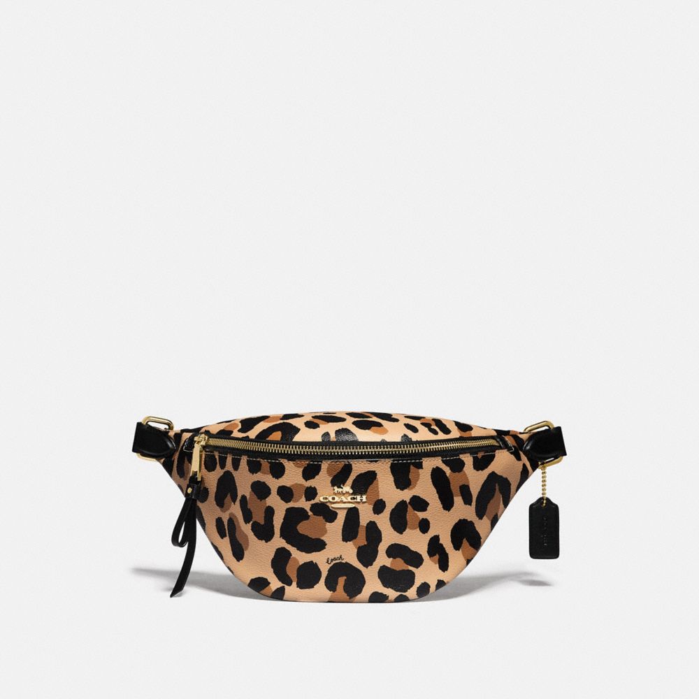 BELT BAG WITH ANIMAL PRINT - NATURAL/GOLD - COACH F72832