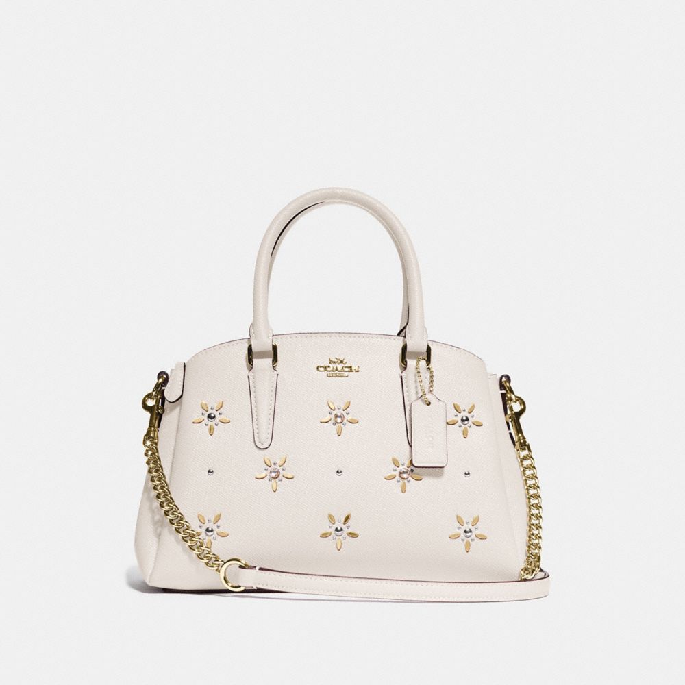 MINI SAGE CARRYALL WITH ALLOVER STUDS - F72833 - CHALK/GOLD
