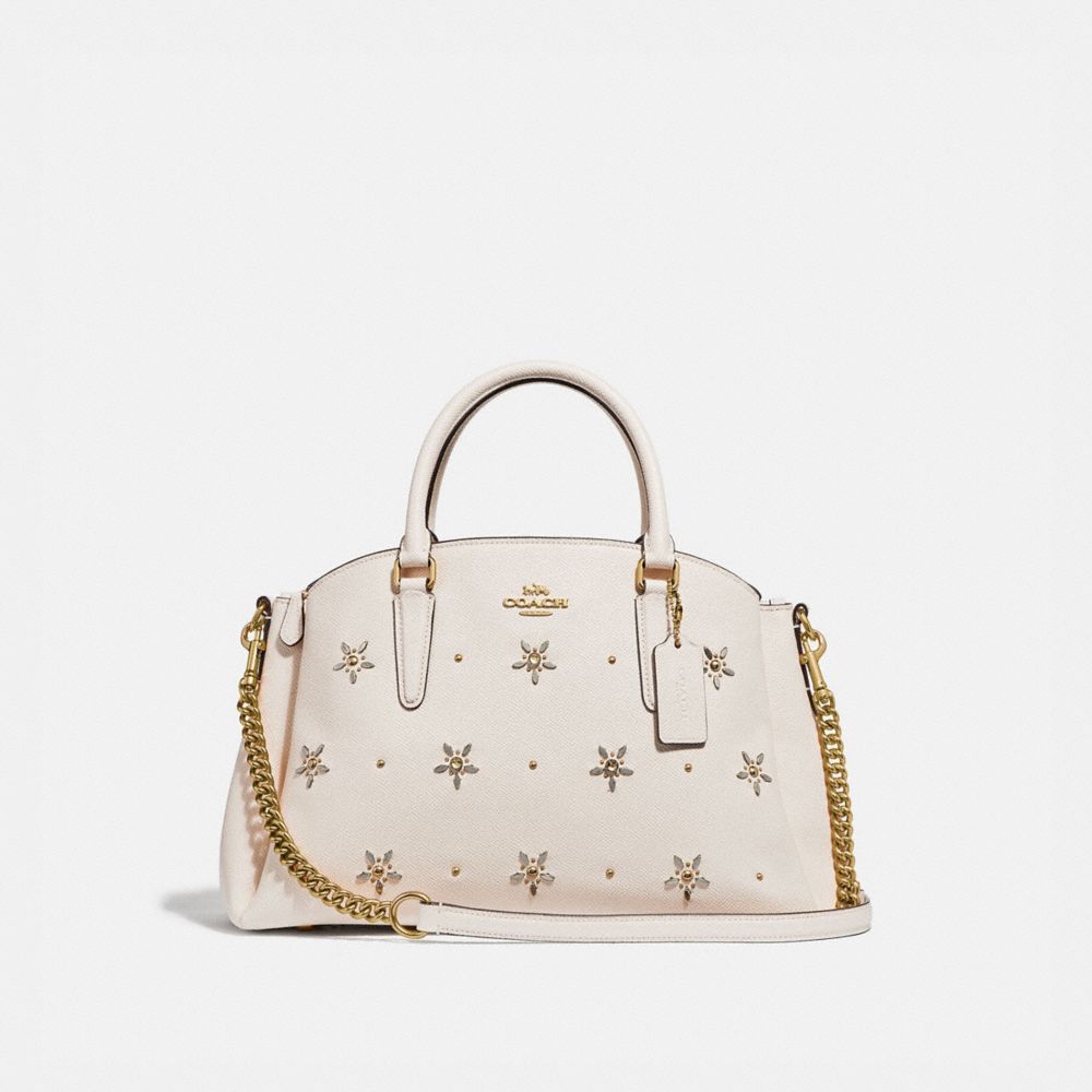 SAGE CARRYALL WITH ALLOVER STUDS - F72834 - CHALK/GOLD