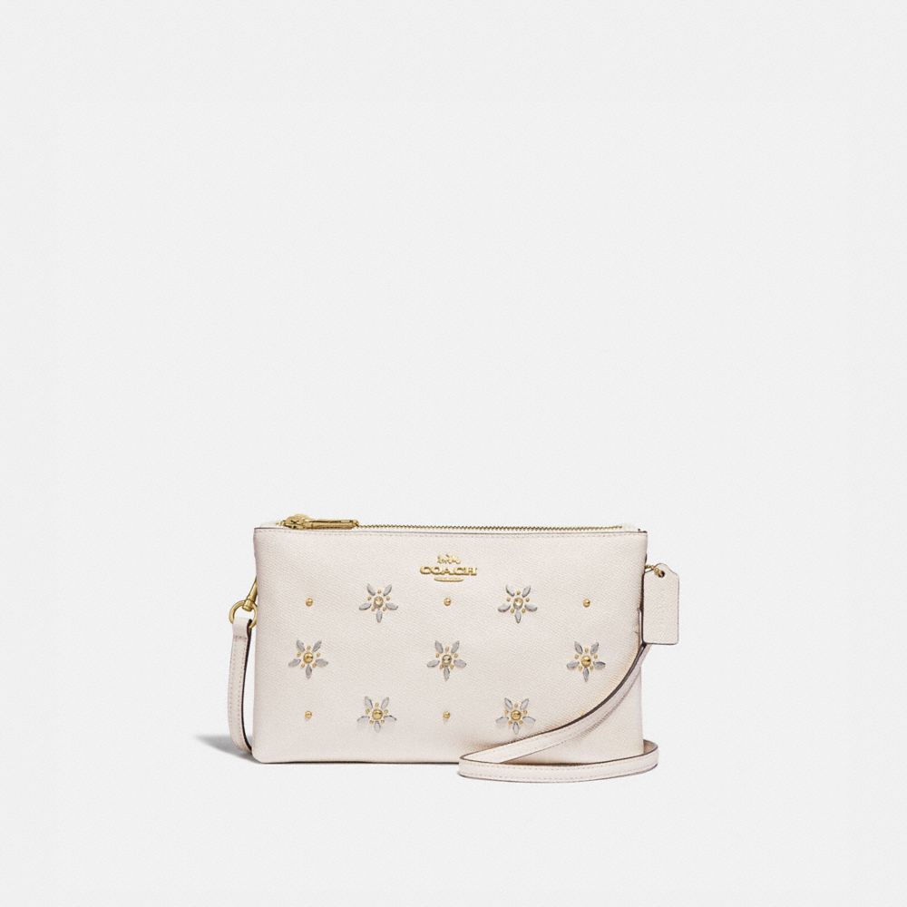 LYLA CROSSBODY WITH ALLOVER STUDS - F72836 - CHALK/GOLD