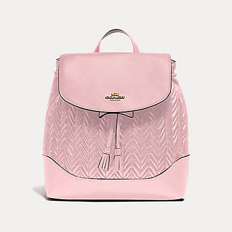 COACH ELLE BACKPACK WITH QUILTING - CARNATION/SILVER - F72842