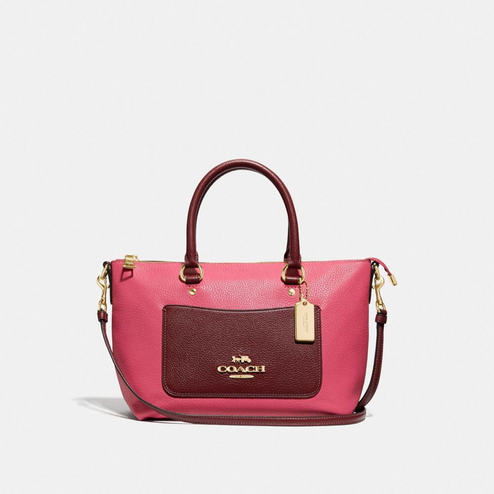 MINI EMMA SATCHEL IN COLORBLOCK - PINK RUBY/GOLD - COACH F72855