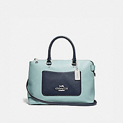 EMMA SATCHEL IN COLORBLOCK - F72856 - SEAFOAM/MULTI/SILVER