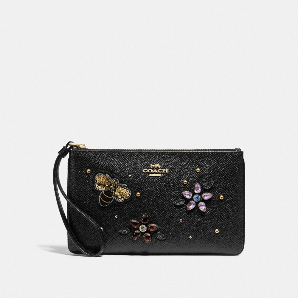 LARGE WRISTLET WITH GEMSTONES - BLACK/GOLD - COACH F72884