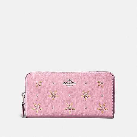 COACH F72892 ACCORDION ZIP WALLET WITH ALLOVER STUDS TULIP