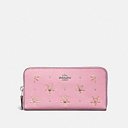 ACCORDION ZIP WALLET WITH ALLOVER STUDS - F72892 - TULIP
