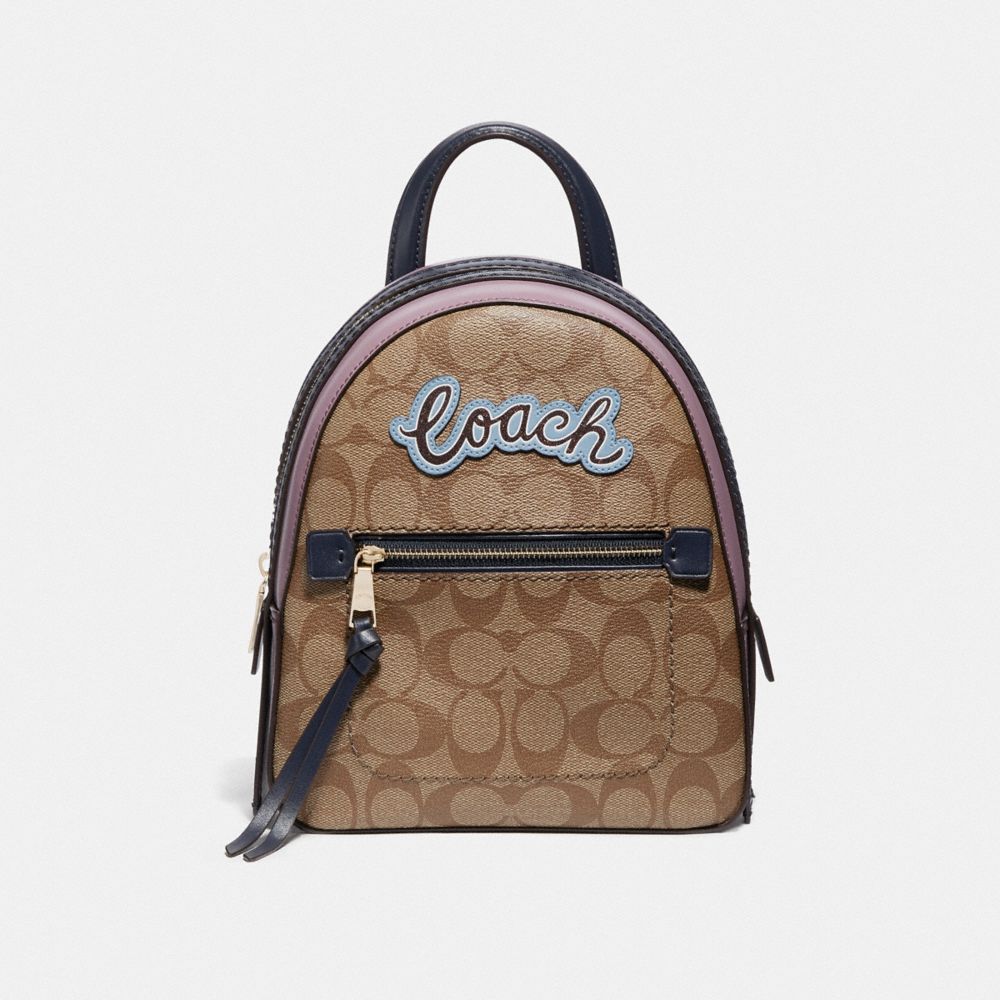 ANDI BACKPACK IN SIGNATURE CANVAS WITH COACH PRINT - F72895 - KHAKI MULTI /IMITATION GOLD